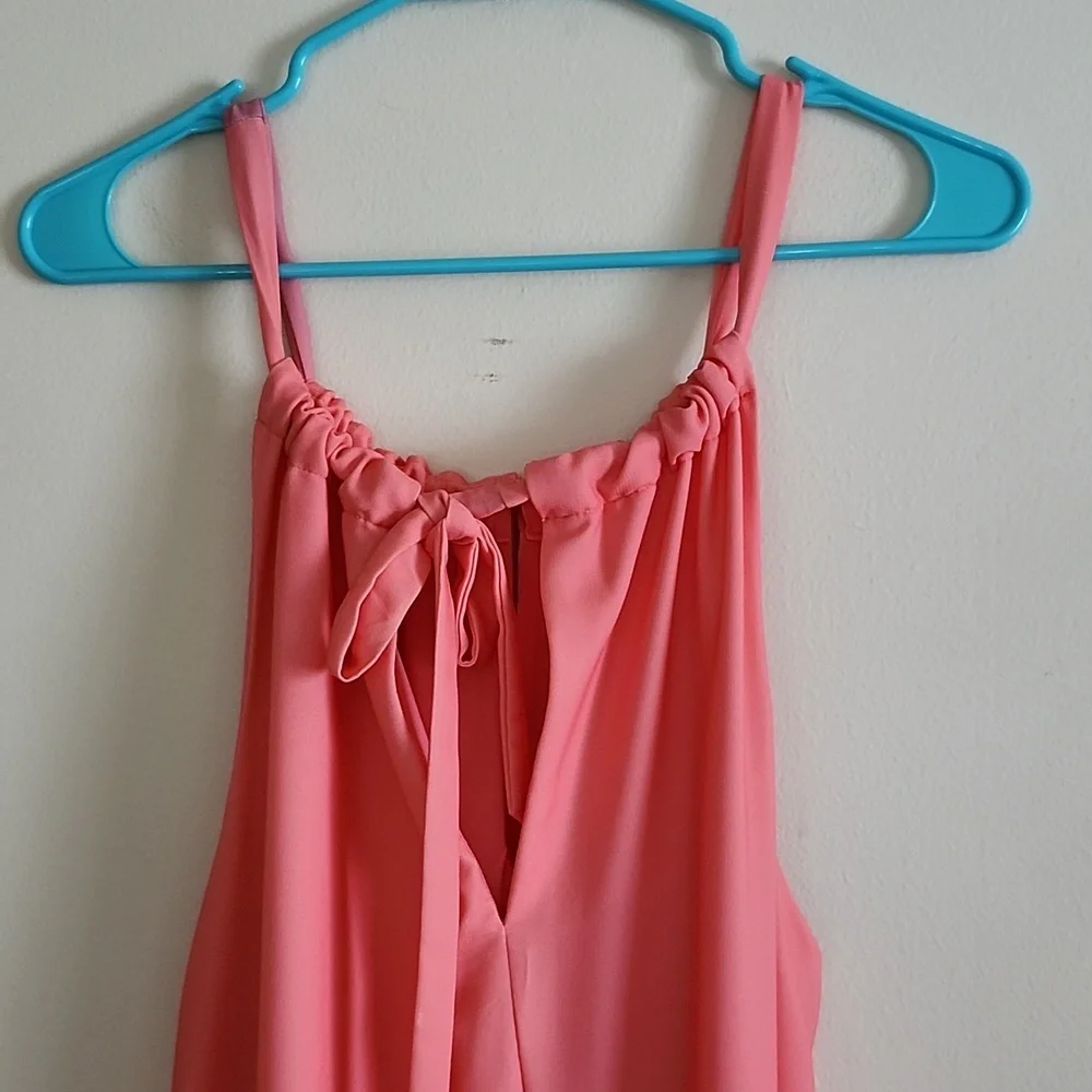 Roan + Ryan Ombre Maxi Dress in Pink and Purple Womens Large Tie Back Sleeveless